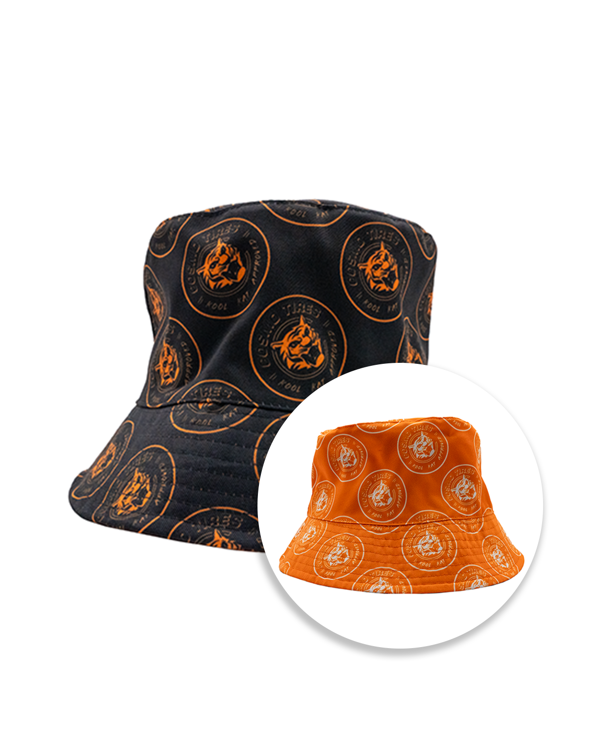Reversible Bucket Hat (Black/Orange) – Cosmo Tires Reversible Bucket Hat (Black/Orange) – Cosmo Tires